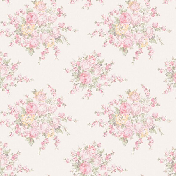 Vliesová tapeta na zeď, růžová, květiny, 125135, Shabby Chic by Rachel Ashwell