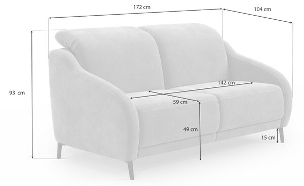 2,5SEDÁK, textil, modrá Sit & More - Pohovky, Online Only