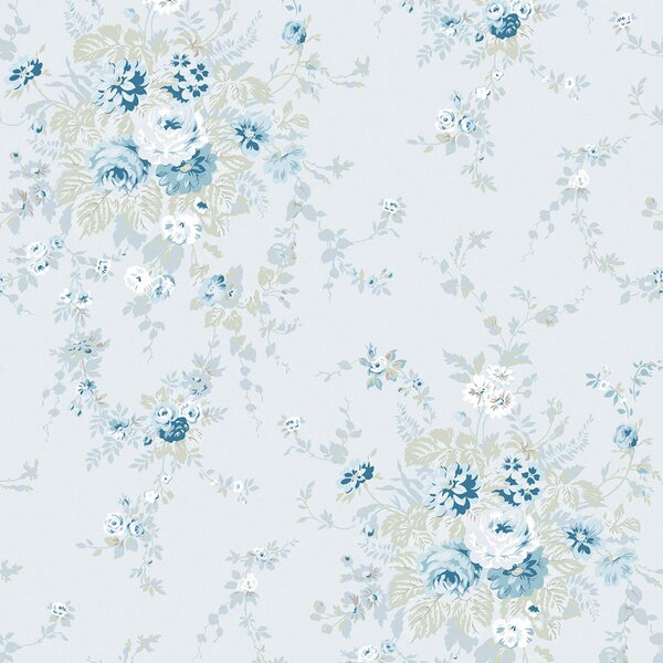 Vliesová tapeta na zeď, modrá, květiny, 125128, Shabby Chic by Rachel Ashwell
