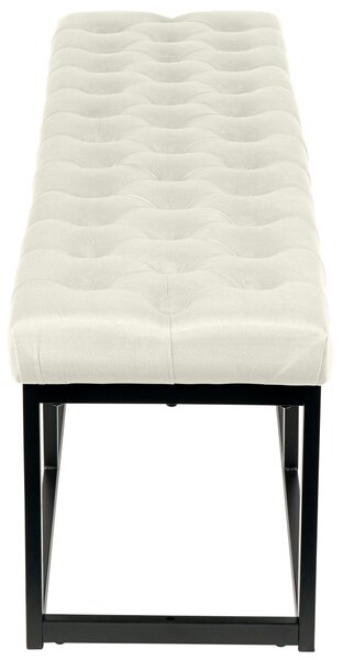 Lavice Polson - samet, černá 150 cm - Krémová