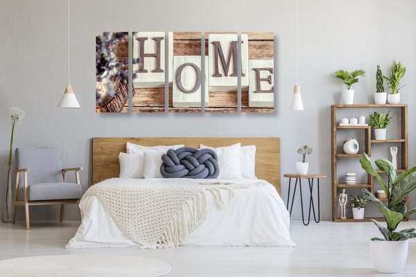 5-dílný obraz písmenka Home