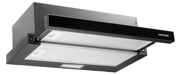 Concept OPV3560bc - Výsuvná digestoř 59,5 cm černá