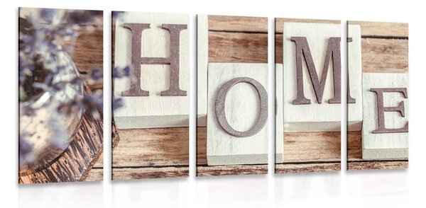5-dílný obraz písmenka Home