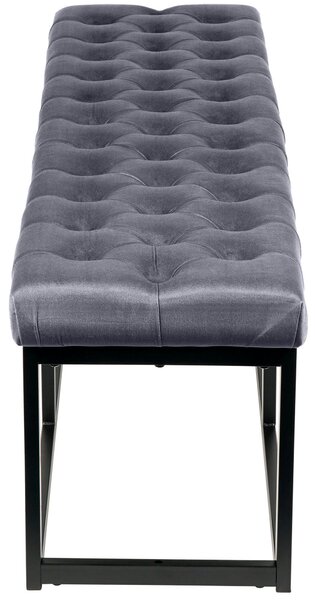 Lavice Polson - samet, černá 150 cm - Šedá