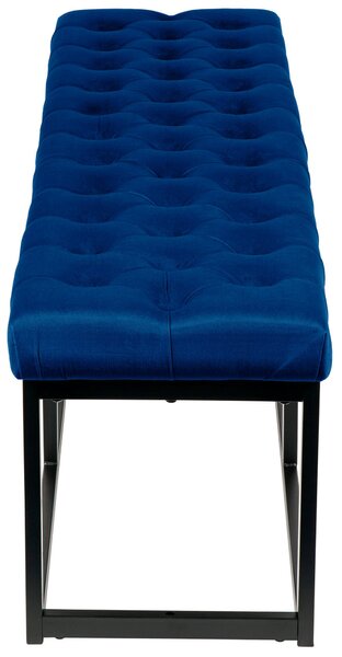 Lavice Polson - samet, černá 150 cm - Modrá