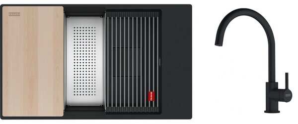 Sada granitový dřez Franke Kanon 125.0749.672, kuchyňská baterie Franke Lina 115.0626.019