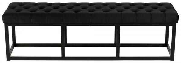 Lavice Polson - samet, černá 150 cm - Černá