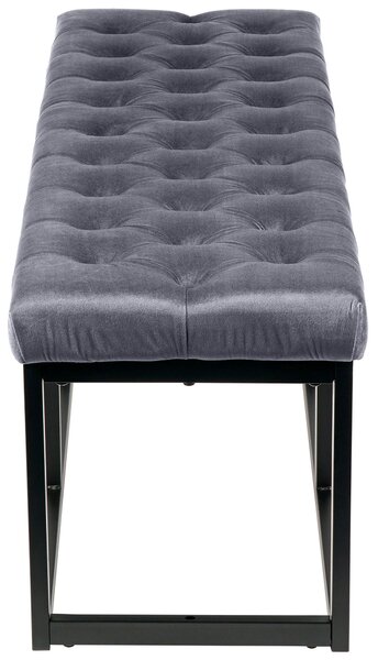 Lavice Polson - samet, černá 120 cm - Šedá