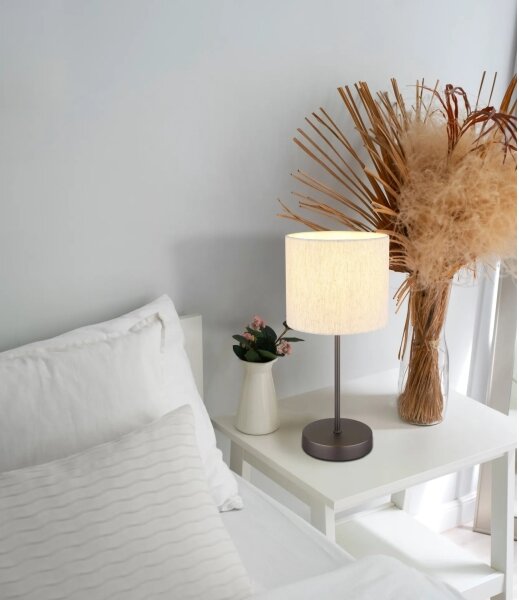 Globo 51540108 - Stolní lampa THEA 1xE27/25W/230V černá/béžová