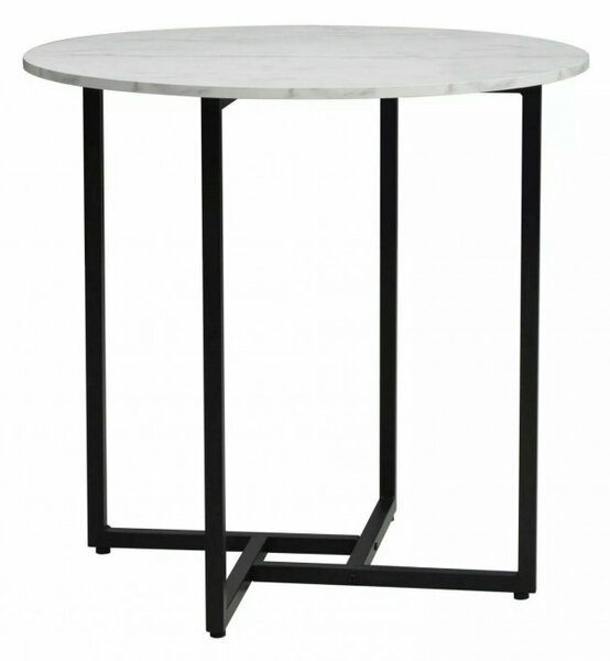 Kulatý jídelní stůl ALTO II 80 cm, dekor bílý mramor