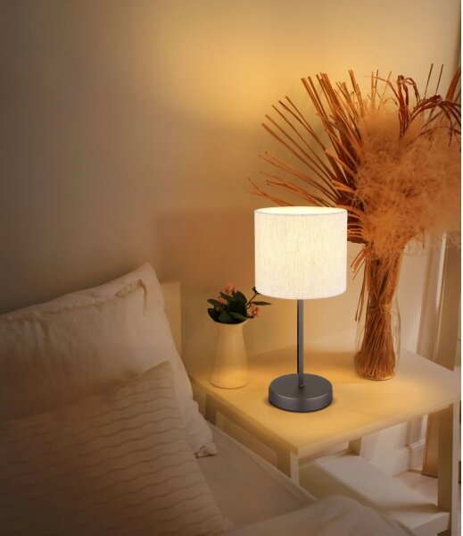 Globo 51540108 - Stolní lampa THEA 1xE27/25W/230V černá/béžová