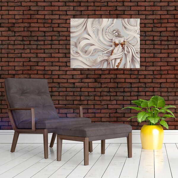 Obraz bohyně s florálním motivem (70x50 cm)
