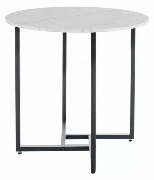 Kulatý jídelní stůl ALTO II 80 cm, dekor bílý mramor