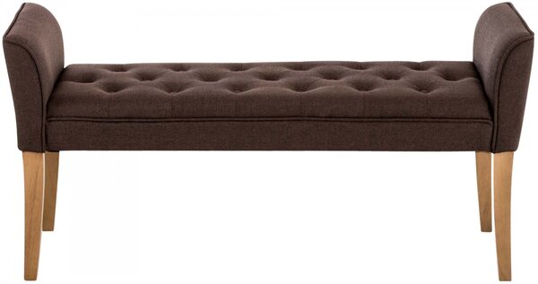 Lavice Cleopatra Chaiselongue látka, nohy antik světlé - Hnědá