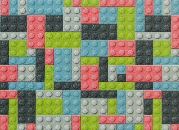 Kobercový ráj Dětský kusový koberec Kostky pastelové lego Rozměr: 100x200 cm