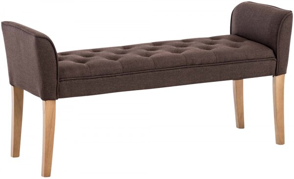 Lavice Cleopatra Chaiselongue látka, nohy antik světlé - Hnědá