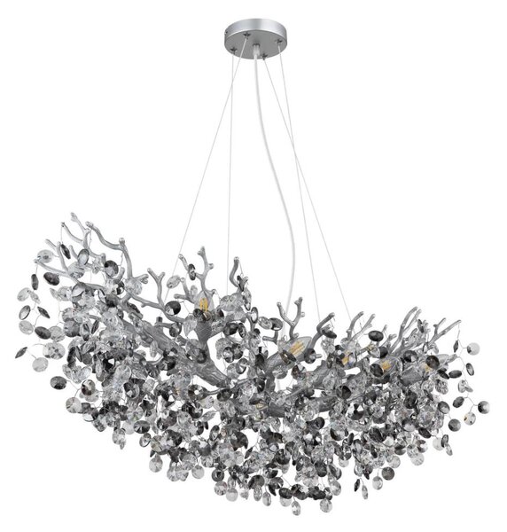 Globo 64138H3S - Lustr na lanku QUEENA 10xE14/40W/230V stříbrná