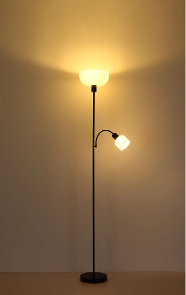 Globo 59947B - Stojací lampa HINTON 1xE27/40W/230V + 1xE14/25W