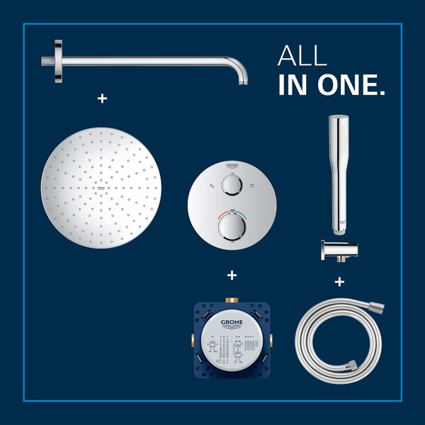 Grohe Vitalio Start sprchová sada pod omítku s termostatem s dešťovou sprchou chrom 34880000