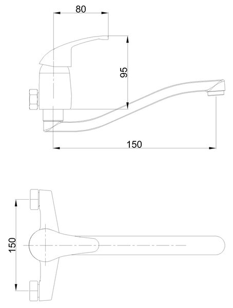 Invena Mitris kuchyňská baterie na stěnu chrom BC-79-K01