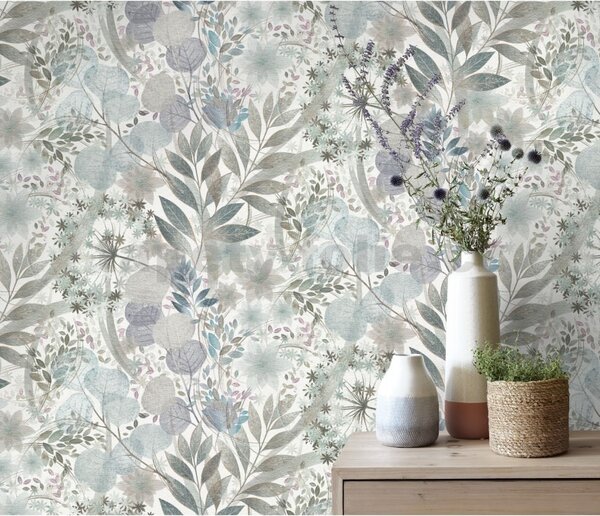 Vliesové tapety na zeď Secret Garden 10506-24, rozměr 10,05 m x 0,53 m, stylizované listy zelené, Erismann