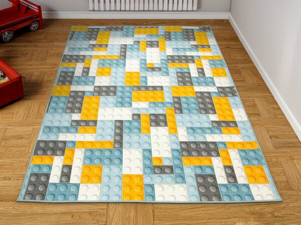 Kobercový ráj Dětský kusový koberec Kostky Lego vícebarevný Rozměr: 100x200 cm