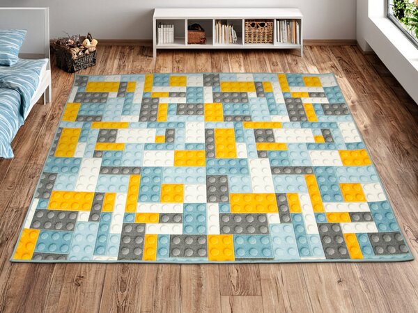 Kobercový ráj Dětský kusový koberec Kostky Lego vícebarevný Rozměr: 100x200 cm