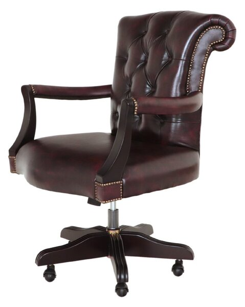 Kancelářská židle Chesterfield Court z pravé hovězí kůže New Red