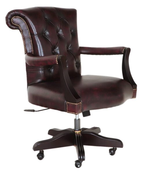 Kancelářská židle Chesterfield Court z pravé hovězí kůže New Red