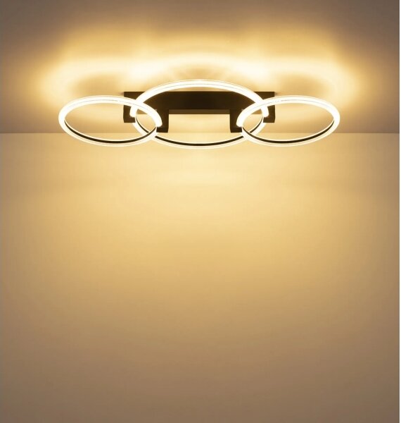 Globo 48050D2S - LED Stropní svítidlo FLETCHER LED/40W/230V 3000K 76x38 cm černá