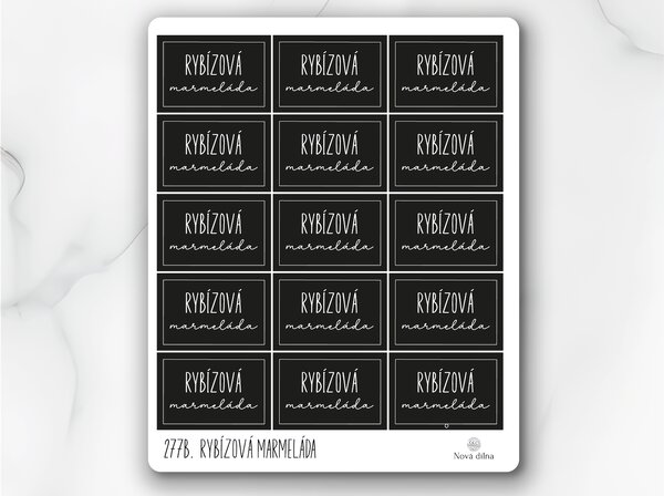 Etikety Rybízová marmeláda 60x40 mm 15ks Barva: Černá