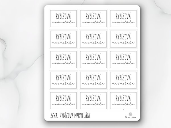 Etikety Rybízová marmeláda 60x40 mm 15ks Barva: Černá