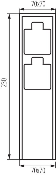 DASTO 2SOC FR B venkovní sloupek se zásuvkami 2x 230V, 16A, typ E, IP44, 23cm, černý