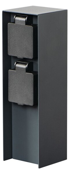 DASTO 2SOC FR B venkovní sloupek se zásuvkami 2x 230V, 16A, typ E, IP44, 23cm, černý