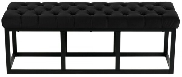 Lavice Polson - samet, černá 120 cm - Černá