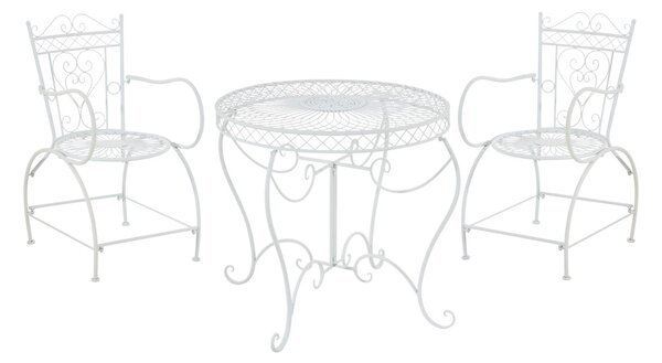Souprava kovových židlí a stolu Sheela (SET 2 + 1) - Bílá
