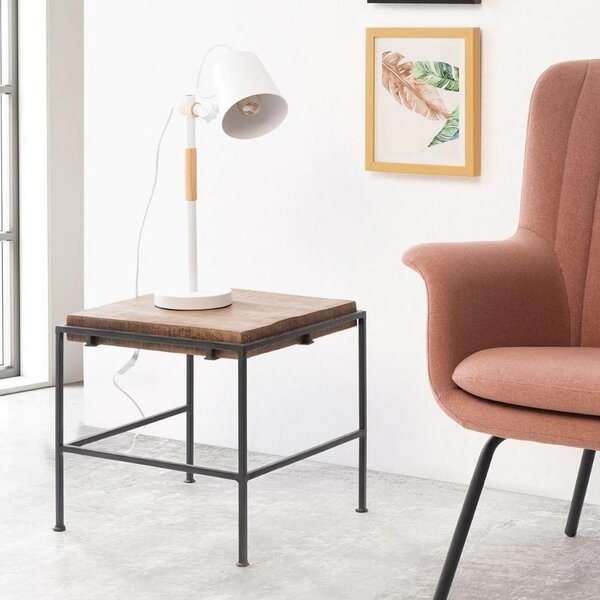 Bílá kovová stolní lampa Somcasa Iria 54 cm