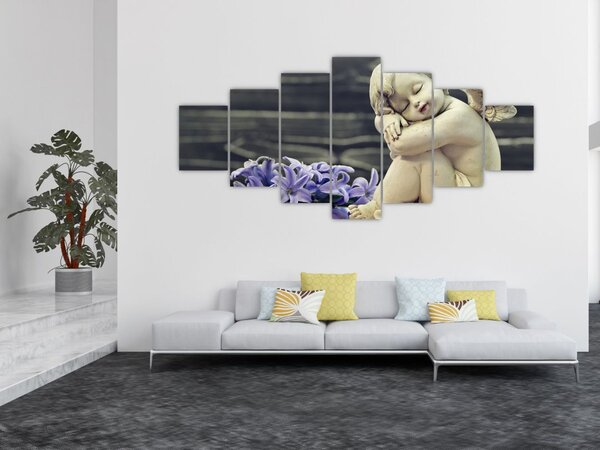 Obraz andílka s květinou (210x100 cm)