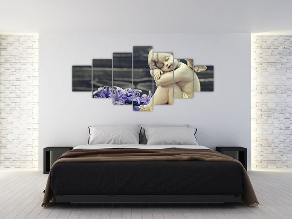 Obraz andílka s květinou (210x100 cm)