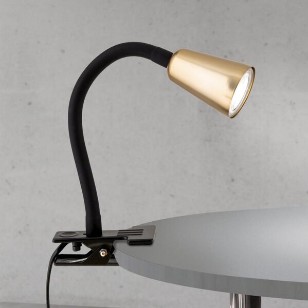 Orion - Flexibilní stolní lampa s klipem DOTTY 1xGU10/10W/230V mosaz/černá