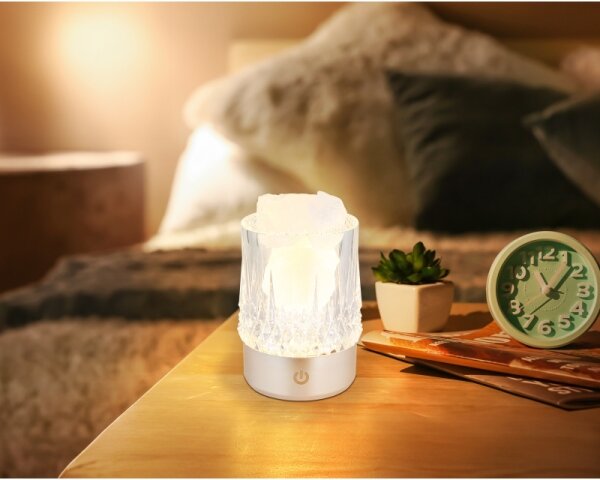 Globo 21044S - LED Stm dot stolní lampa LIZZY LED/1W/5V 3000K 1200 mAh stříbrná