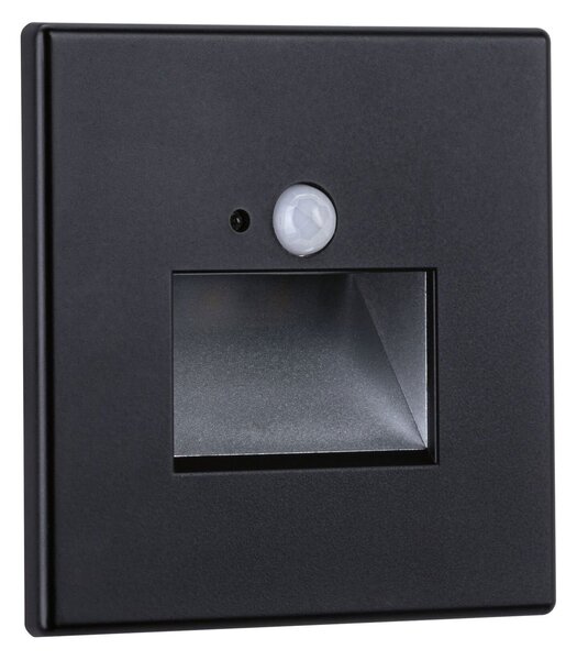P 93135 LED vestavné svítidlo do zdi Edge Quadro hranaté se senzorem 8x8cm 1,2W 230V 2700K černá mat - PAULMANN