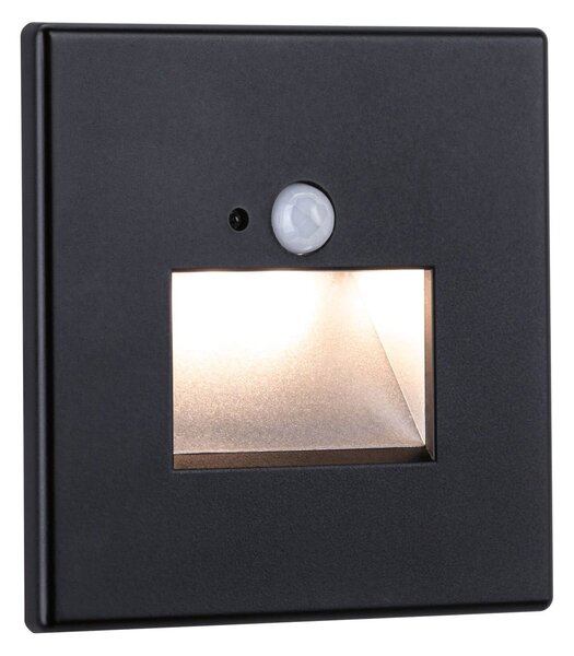 P 93135 LED vestavné svítidlo do zdi Edge Quadro hranaté se senzorem 8x8cm 1,2W 230V 2700K černá mat - PAULMANN