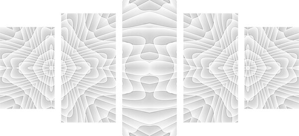 5-dílný obraz s kaleidoskopovým vzorem