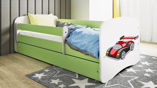 Kocot kids Dětská postel Babydreams závodní auto zelená, varianta 70x140, bez šuplíků, bez matrace