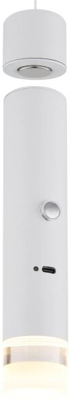 Globo 16060W - LED Stm dotyk nabíjecí svítidlo 2v1 PELO LED/2W/230/5V bílá