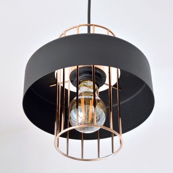 LED Lustr na lanku VOLTA 2xE27/15W/230V černá/rose gold