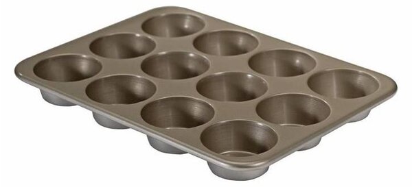Muffiny plát s 12 formičkami Nordic Ware (Barva- stříbrná, lisovaný hliník)