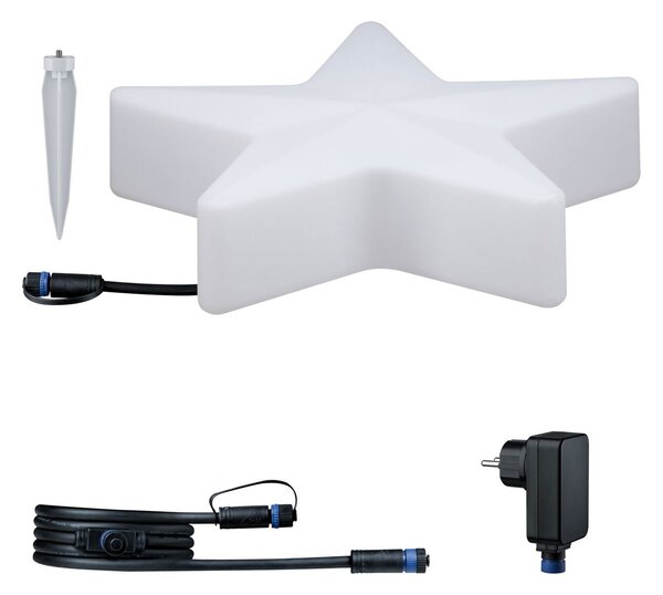 P 5021 Plug & Shine set LED světelný objekt hvězda vč. 2m-kabel a trafo IP67 3000K 2,8W bílá - PAULMANN