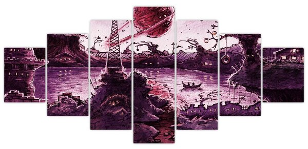 Obraz - Očarovaná vesnice (210x100 cm)